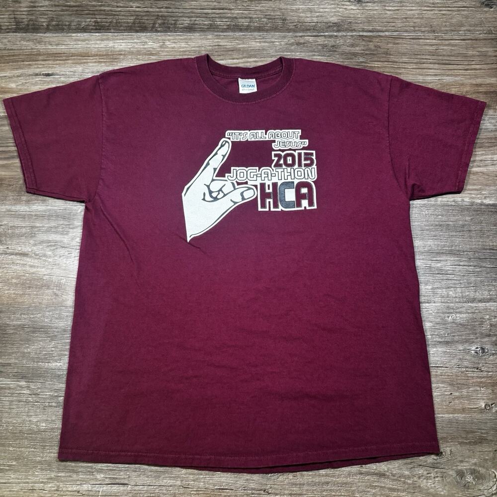 Gildan Ultra Cotton Christian Jesus 2015 Jog-A-Thon HCA T-Shirt Men’s XL